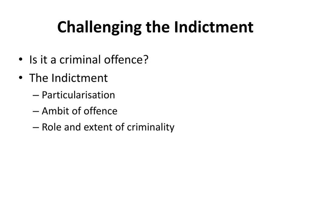 challenging the indictment