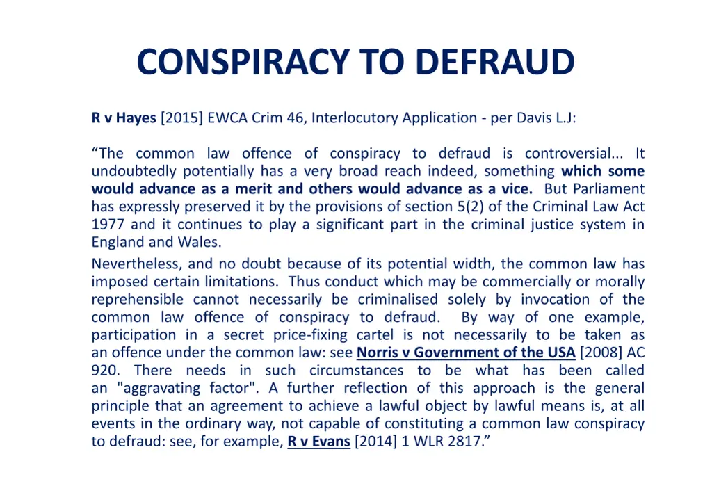 conspiracy to defraud