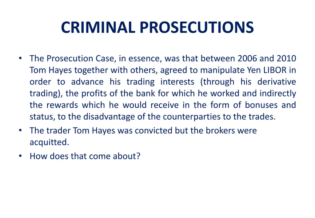 criminal prosecutions