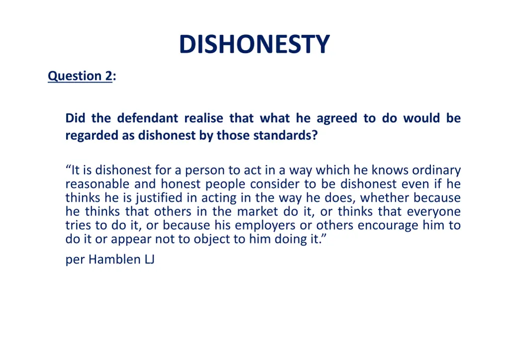 dishonesty 1