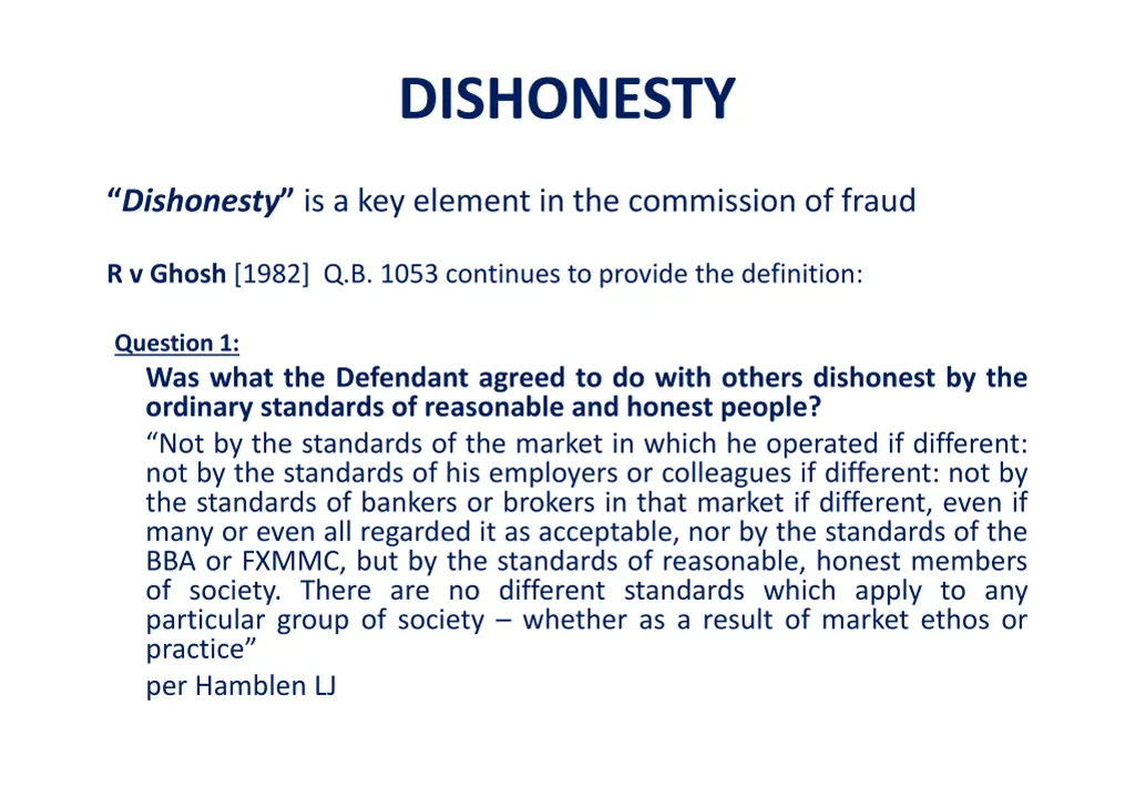dishonesty