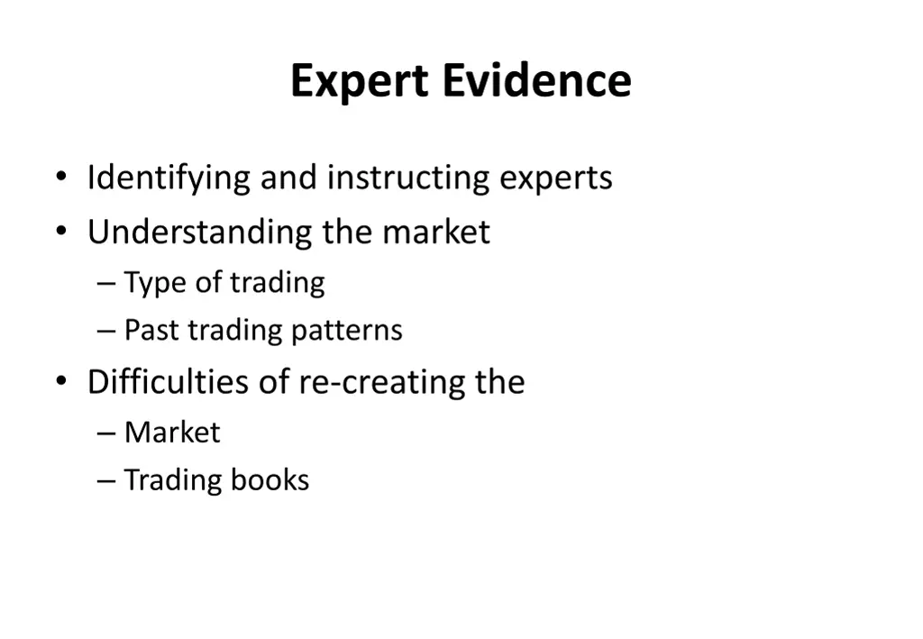 expert evidence
