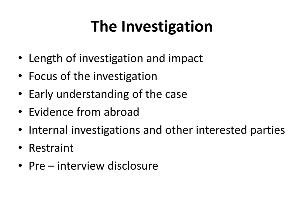 the investigation