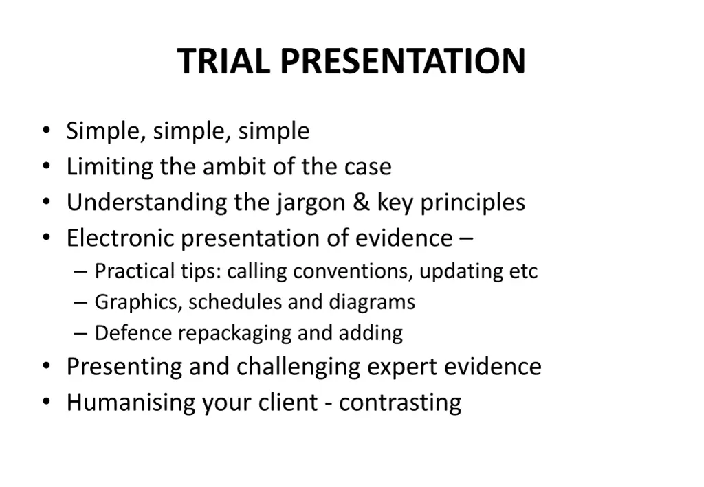 trial presentation