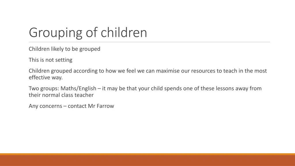 grouping of children