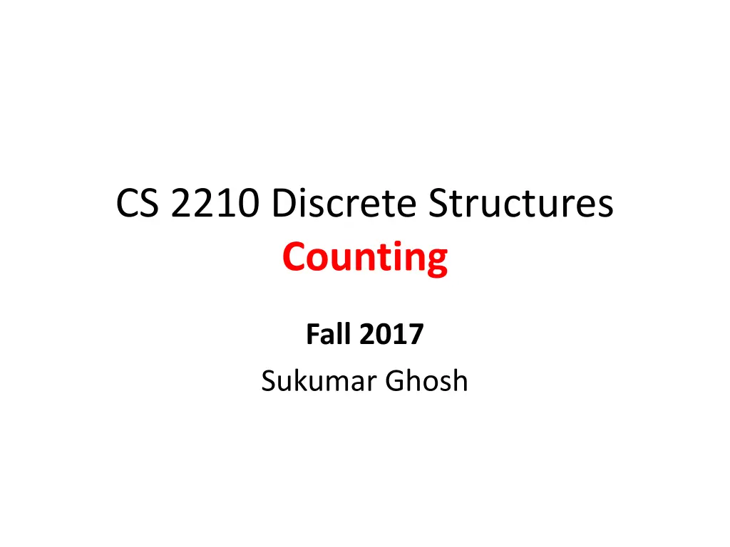 cs 2210 discrete structures counting