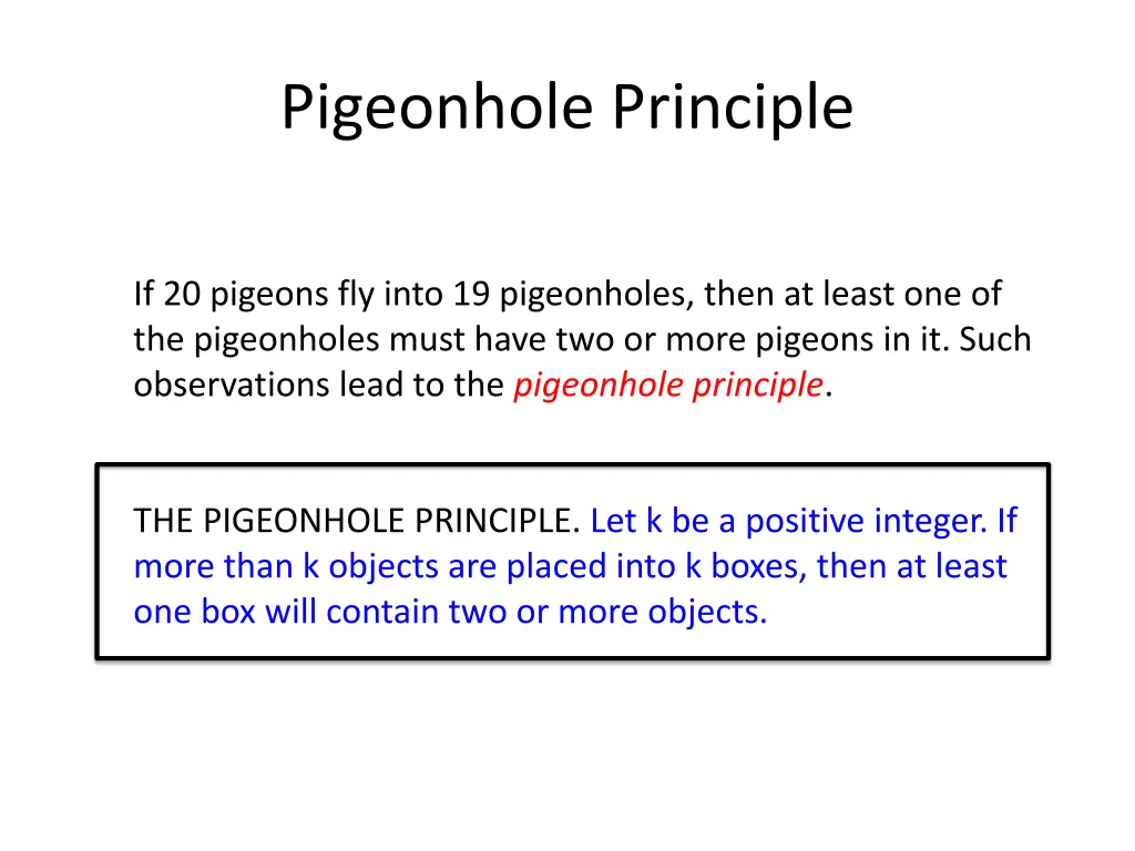 pigeonhole principle