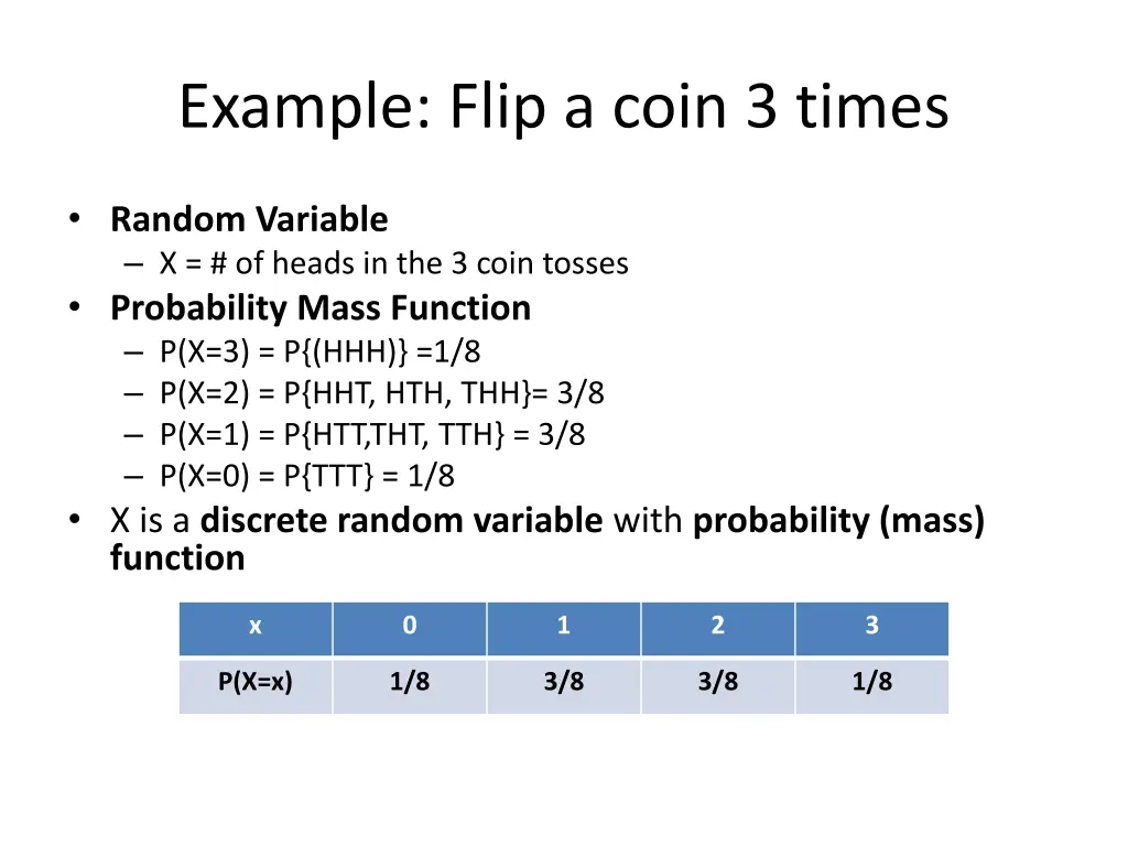 example flip a coin 3 times