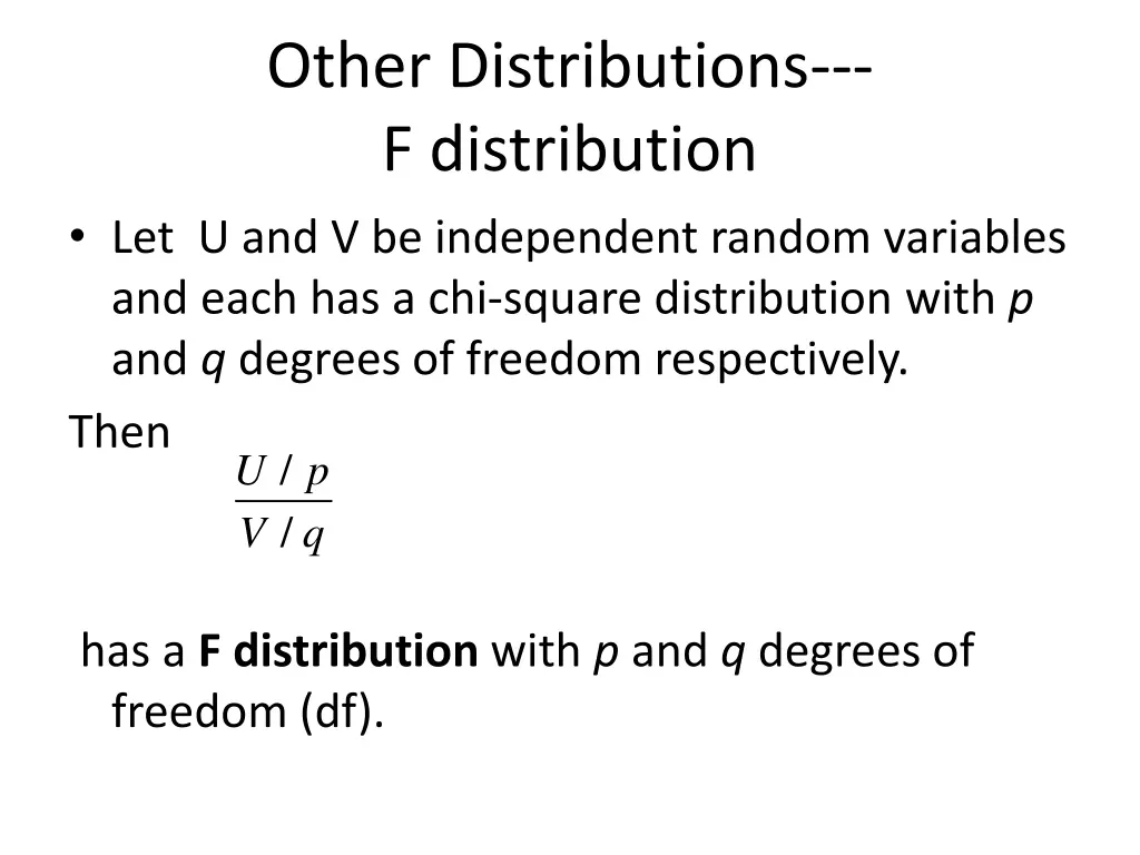 other distributions f distribution