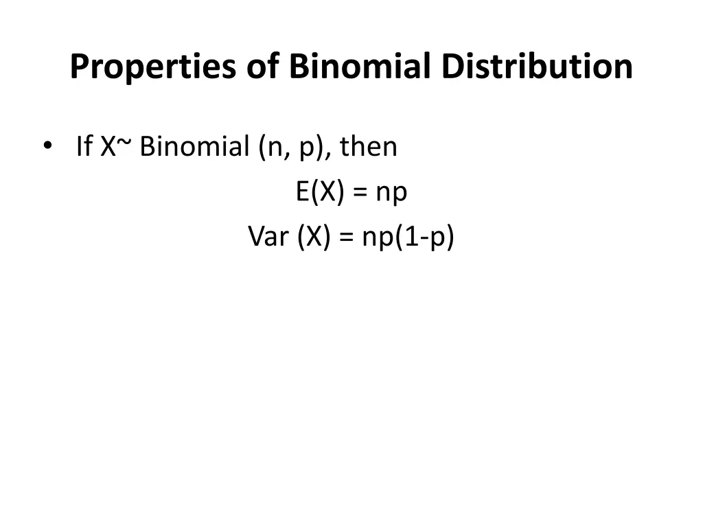 properties of binomial distribution