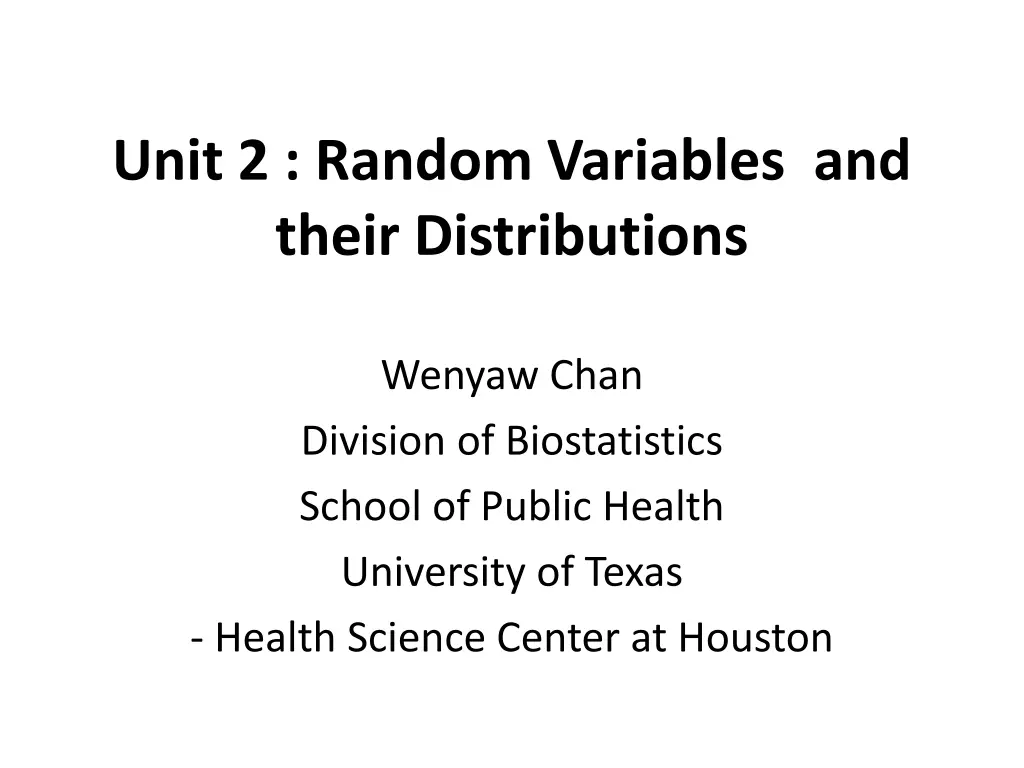 unit 2 random variables and their distributions