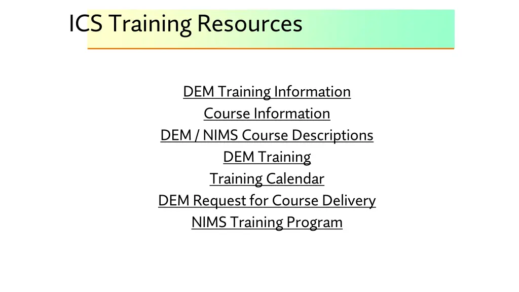 ics training resources 2