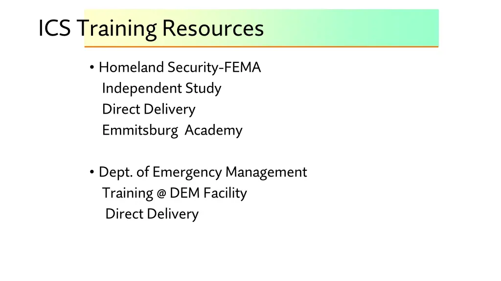 ics training resources