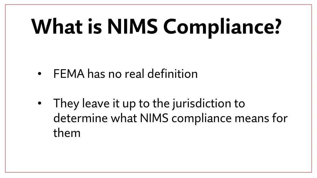 what is nims compliance