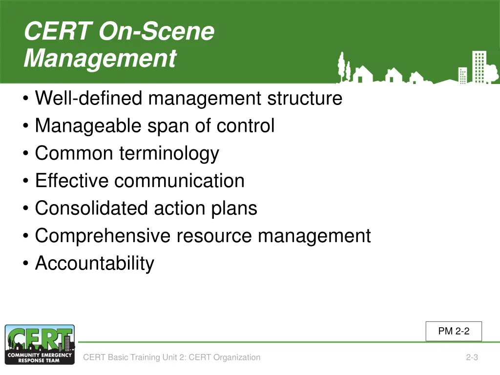 cert on scene management