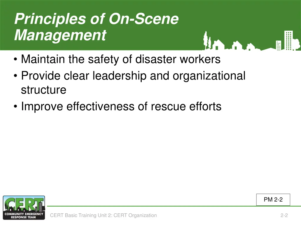 principles of on scene management