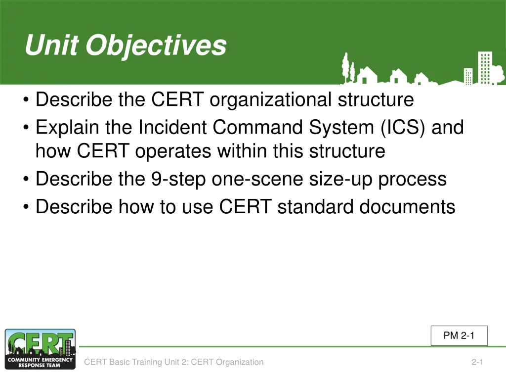 unit 2 objectives
