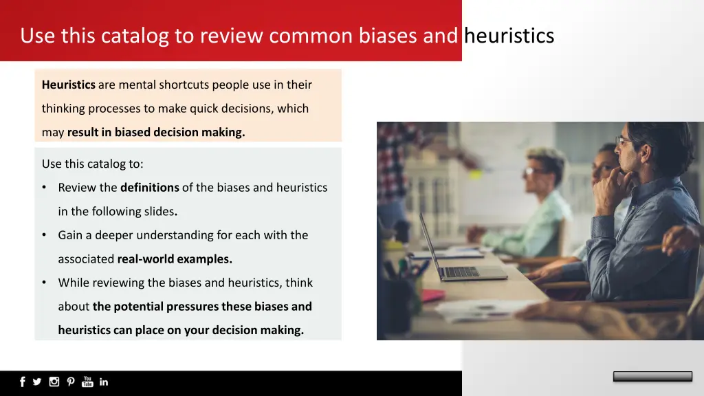 use this catalog to review common biases