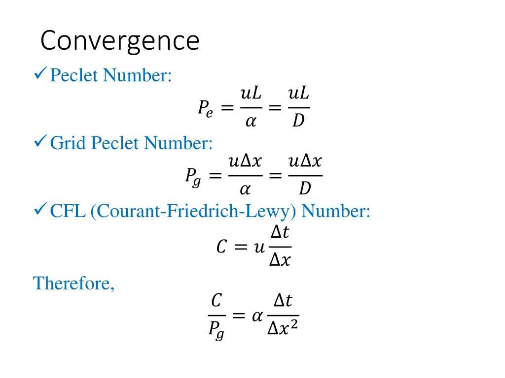 convergence peclet number