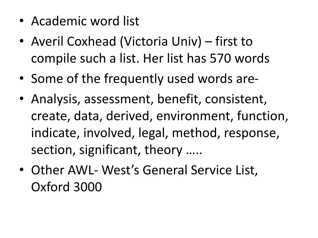 academic word list averil coxhead victoria univ