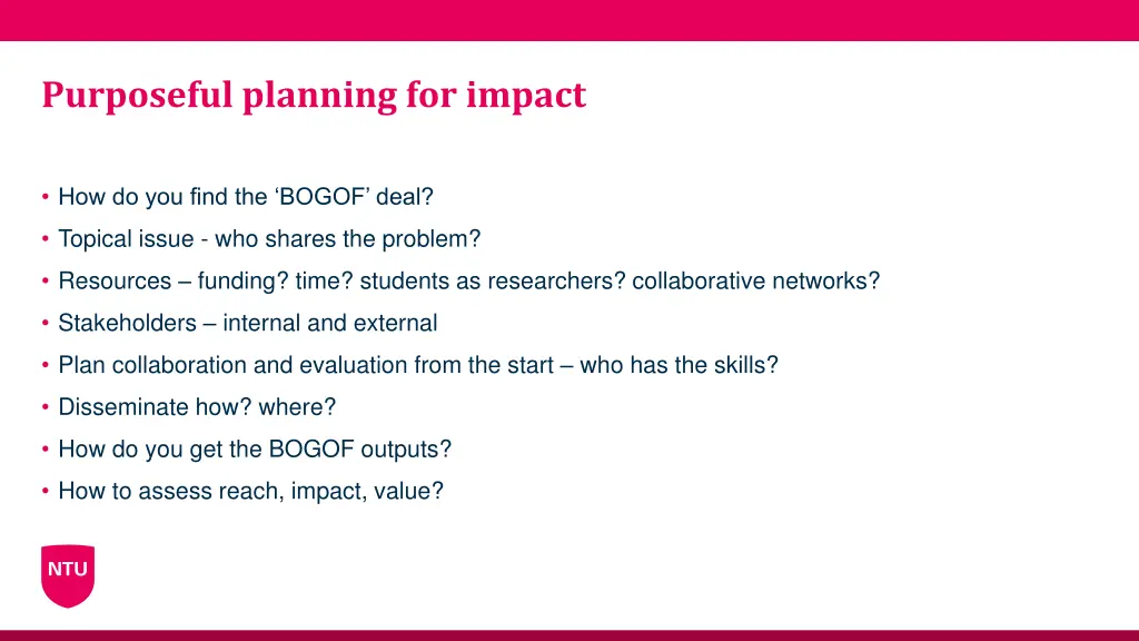 purposeful planning for impact