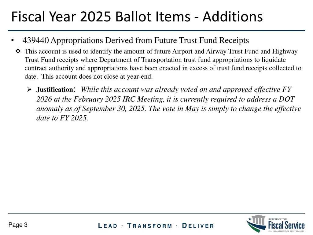 fiscal year 2025 ballot items additions