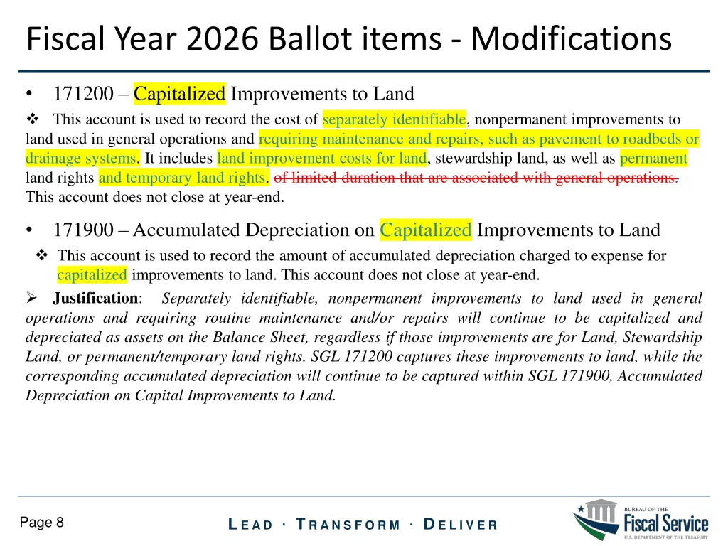 fiscal year 2026 ballot items modifications