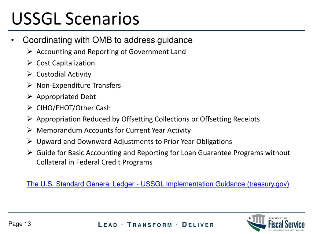 ussgl scenarios