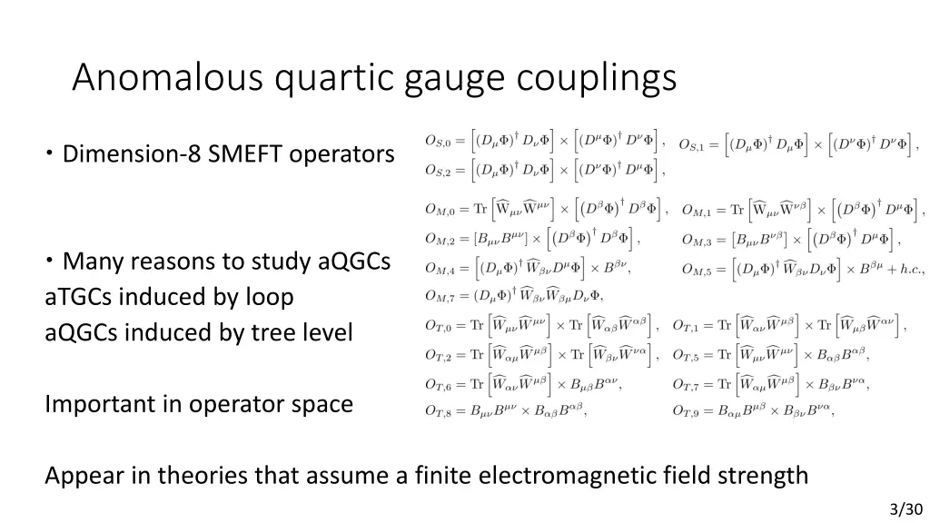 anomalous quartic gauge couplings