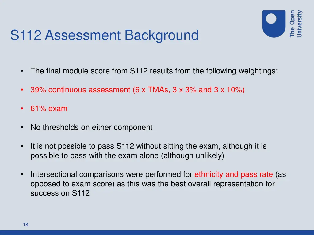 s112 assessment background