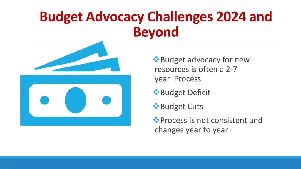 budget advocacy challenges 2024 and beyond