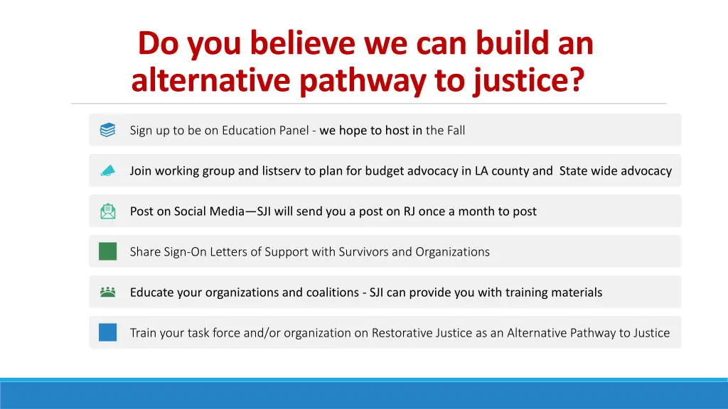 do you believe we can build an alternative