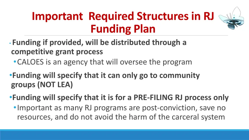 important required structuresin rj fundingplan