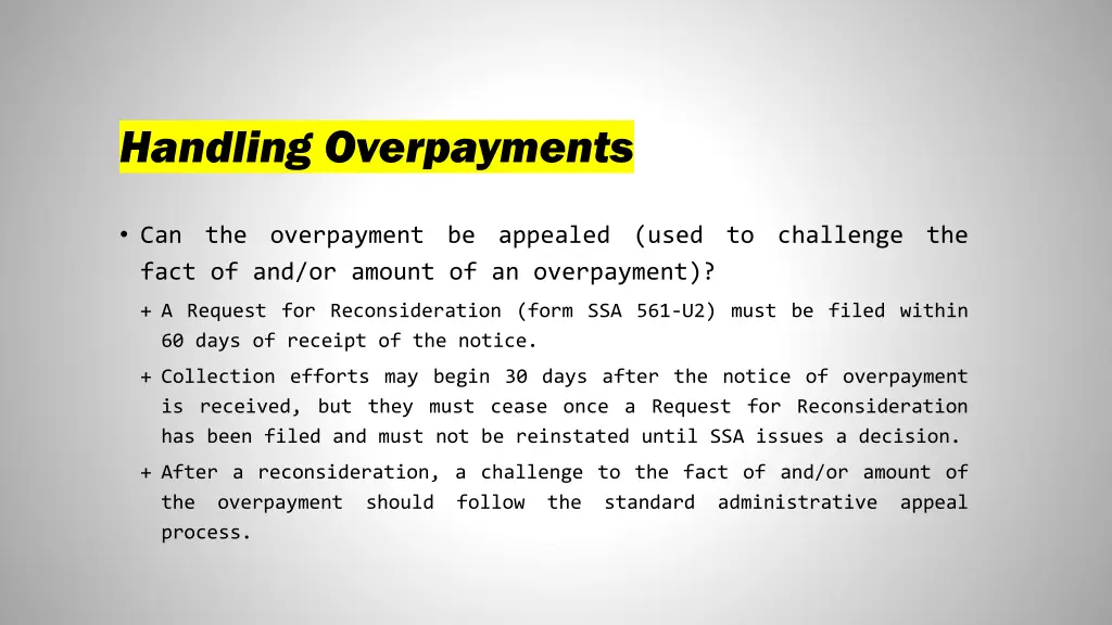 handling overpayments 1
