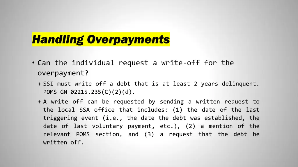 handling overpayments