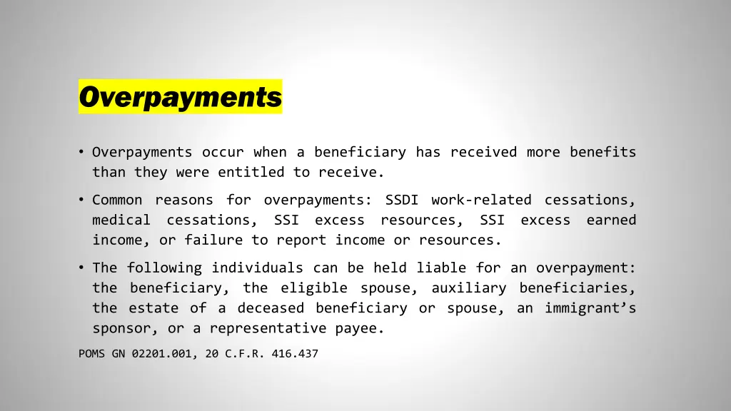 overpayments
