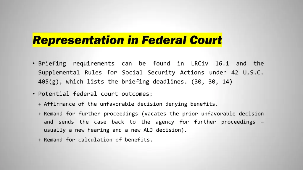 representation in federal court