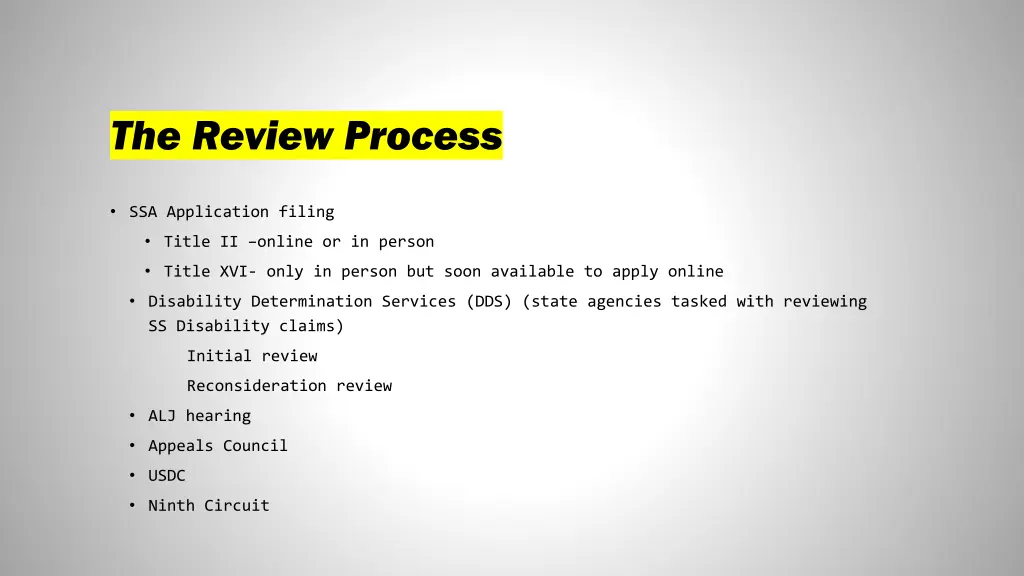 the review process