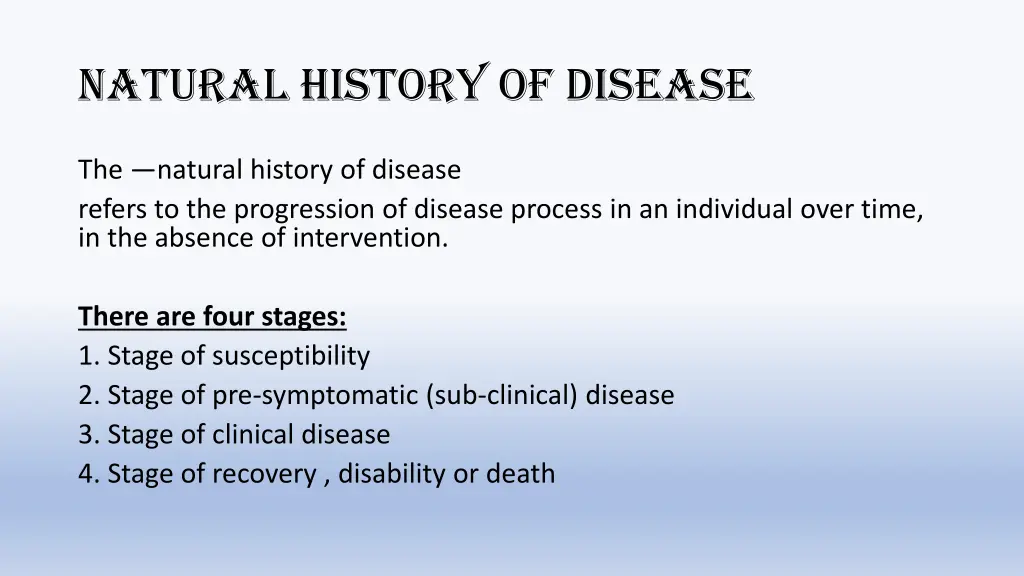 natural history of disease