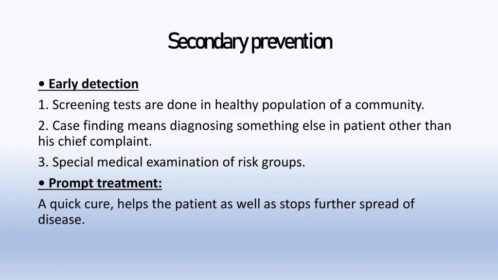 secondary prevention