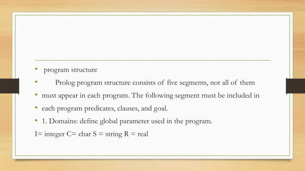 program structure prolog program structure