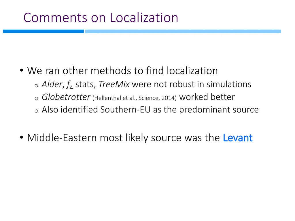 comments on localization