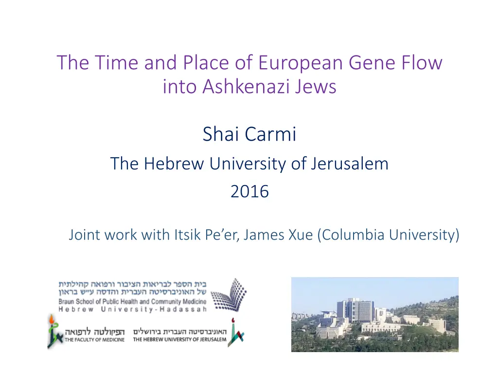 the time and place of european gene flow into