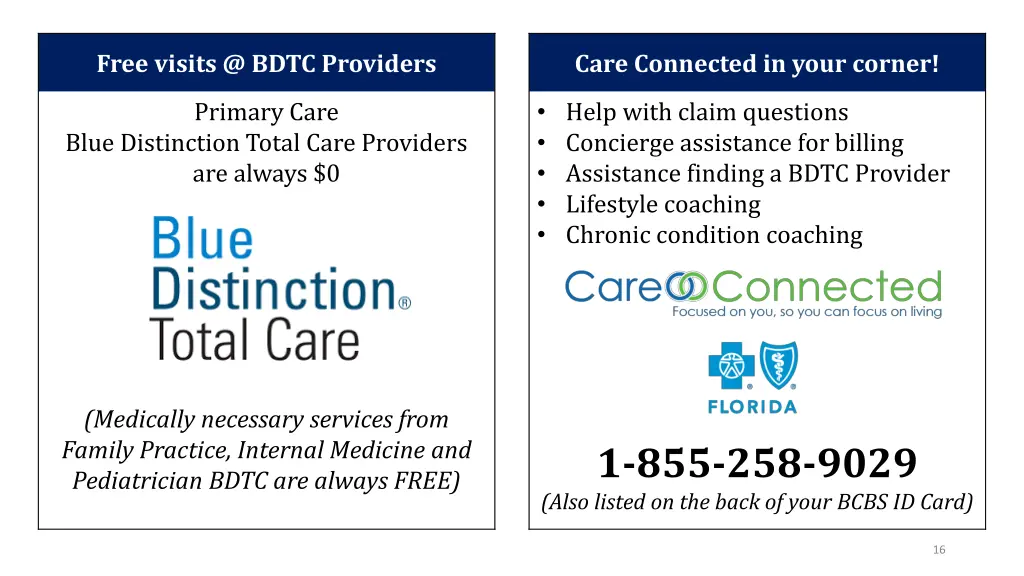 free visits @ bdtc providers