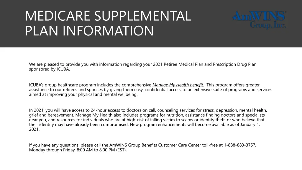medicare supplemental plan information
