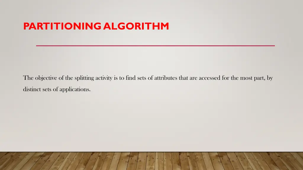partitioning algorithm