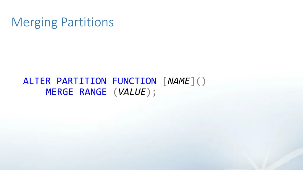 merging partitions 1