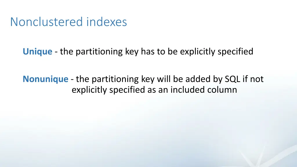 nonclustered indexes 1