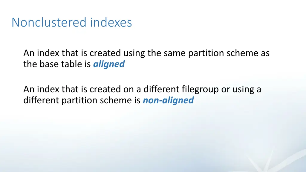 nonclustered indexes