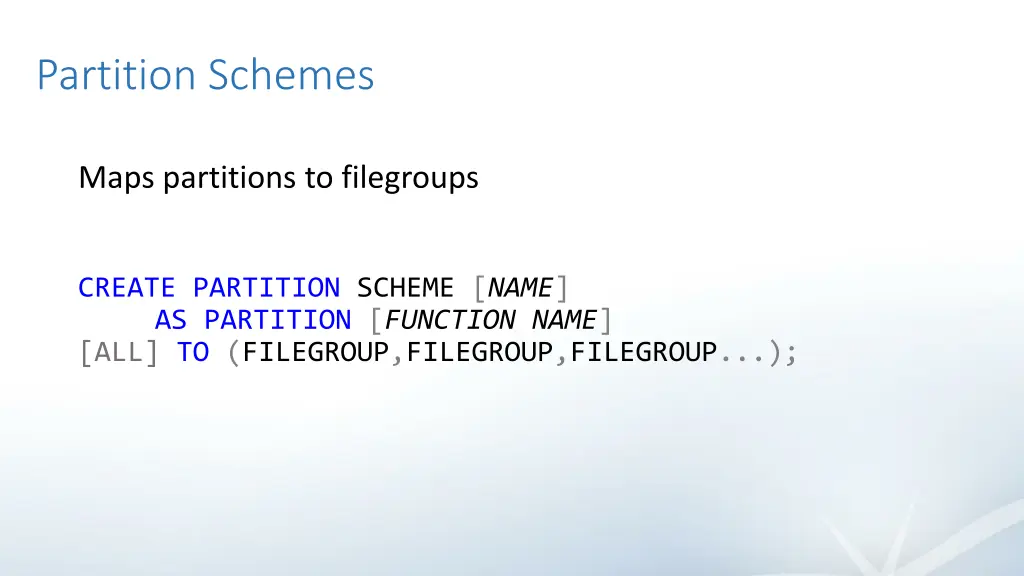 partition schemes